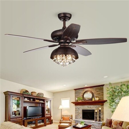 Warehouse Of Tiffany Warehouse of Tiffany CFL-8334REMO 52 in. Fredix Indoor Remote Controlled Ceiling Fan with Light Kit; Bronze CFL-8334REMO